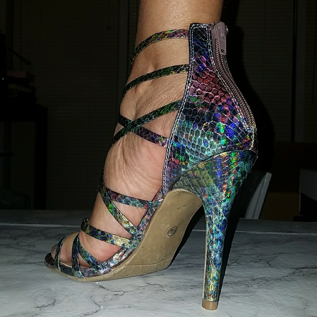 Multi-Color Python Strapy Sandal
